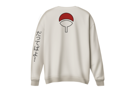Naruto Uchiha Klanı Baskılı Sweatshirt