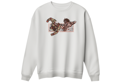 Attack on Titan Eren ve Reiner Baskılı Sweatshirt